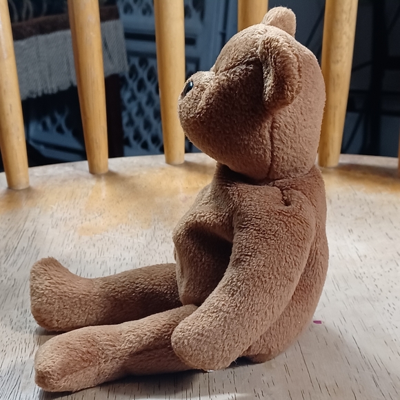 ✓Ty Beanie Babies  Teddy 1993 Brown Bear Plush Stuffed Animal Toy 9" tall - Picture 7 of 9